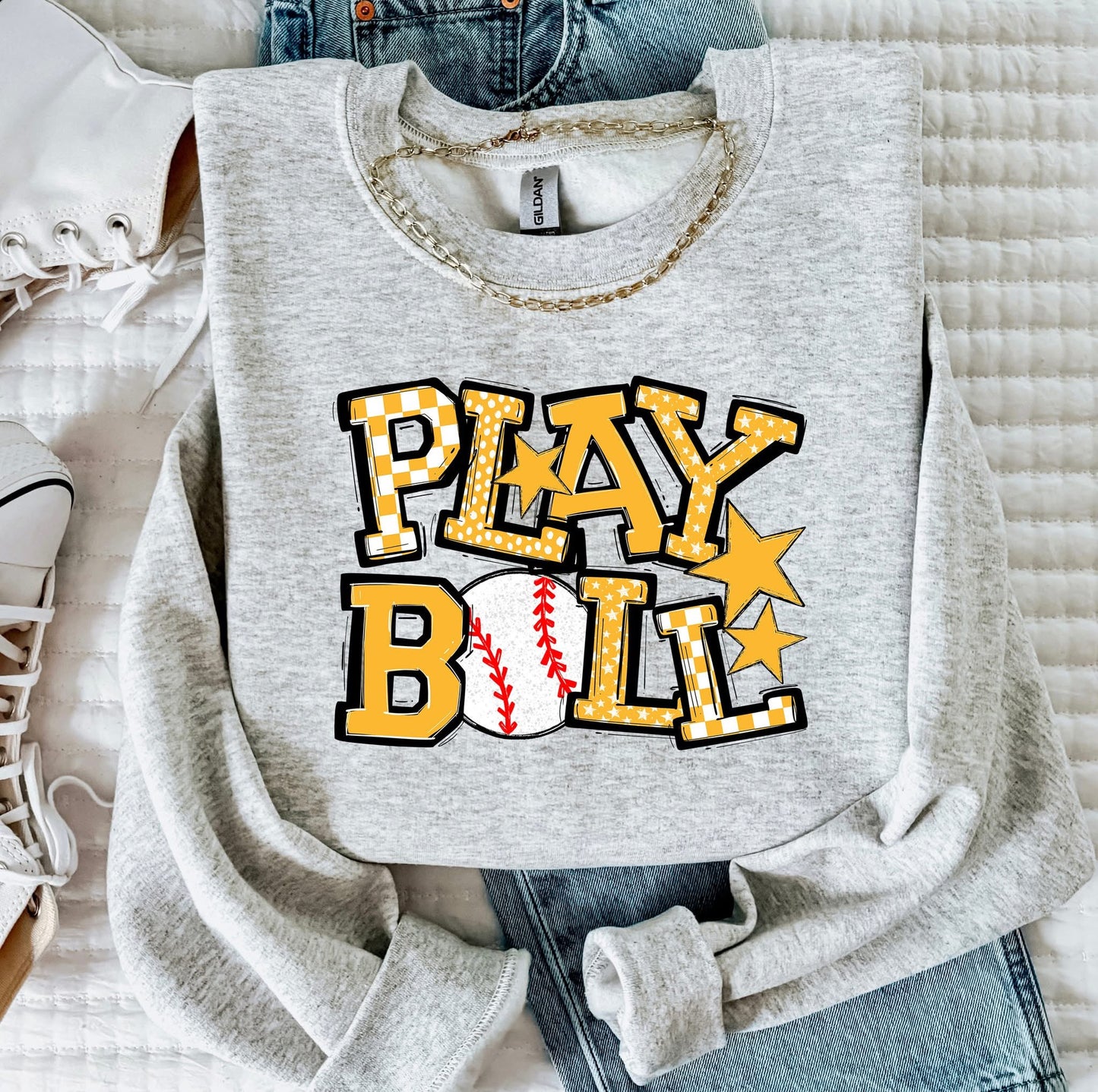 Play Ball Baseball Team Color DTF Transfer Design