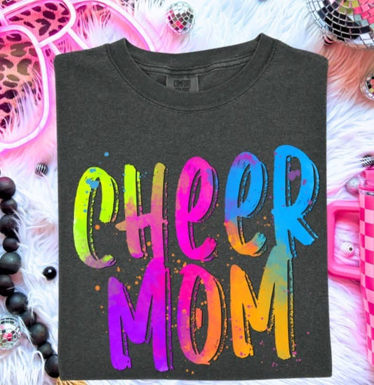 NEON CHEER MOM DTF Transfer Design
