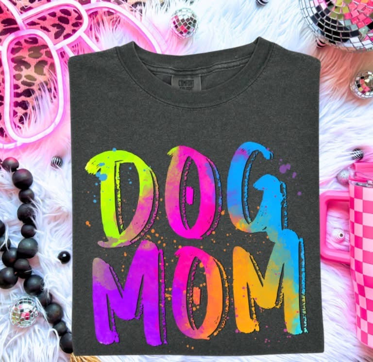 NEON DOG MOM DTF Transfer Design