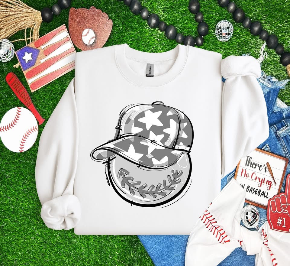 Play Ball Baseball Team Color Cap DTF Transfer Design