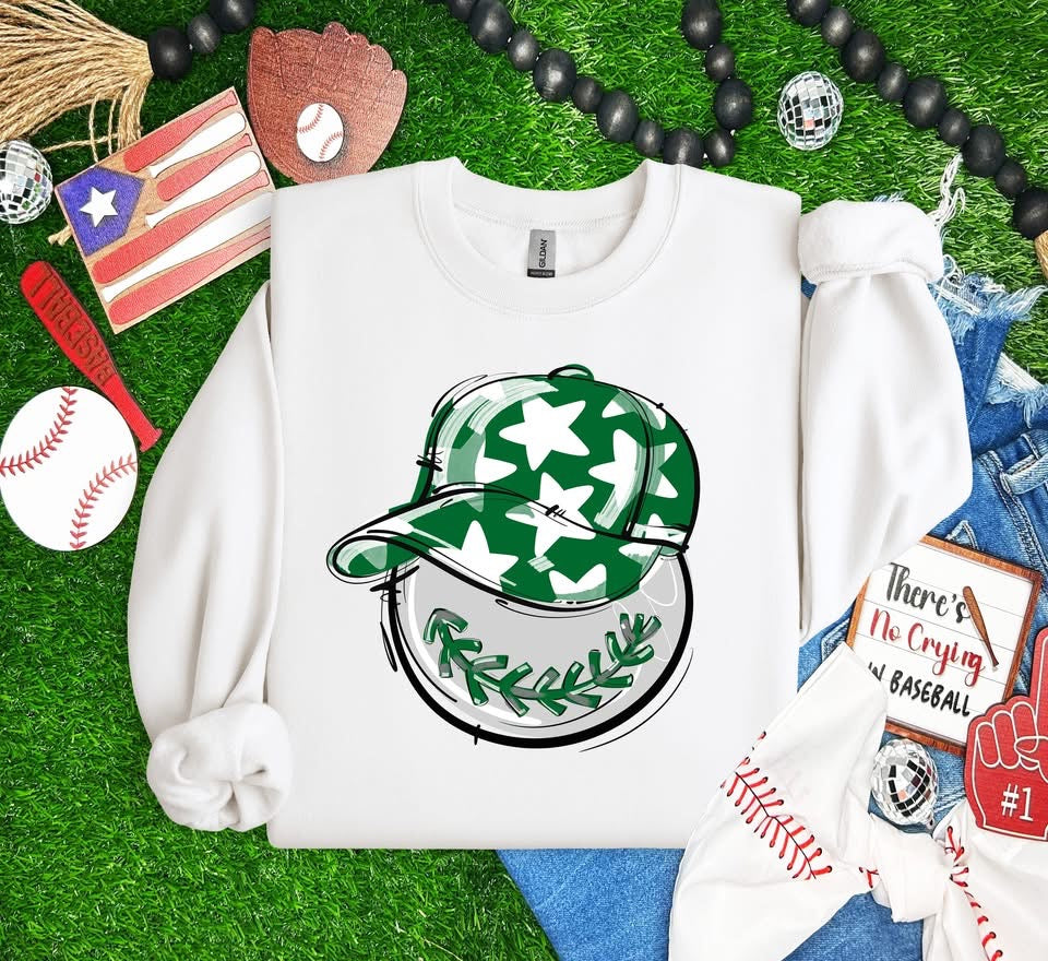 Play Ball Baseball Team Color Cap DTF Transfer Design