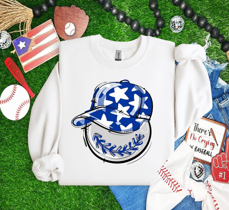 Play Ball Baseball Team Color Cap DTF Transfer Design