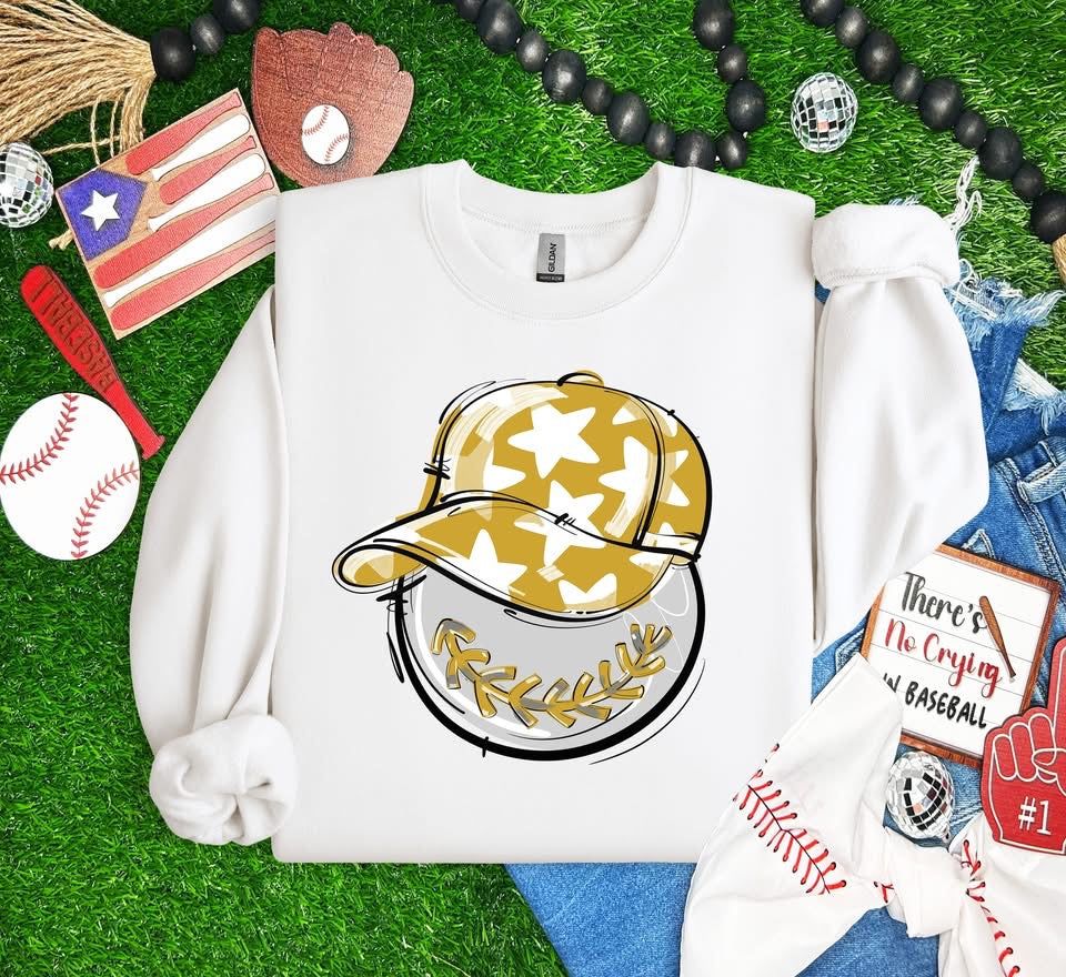 Play Ball Baseball Team Color Cap DTF Transfer Design