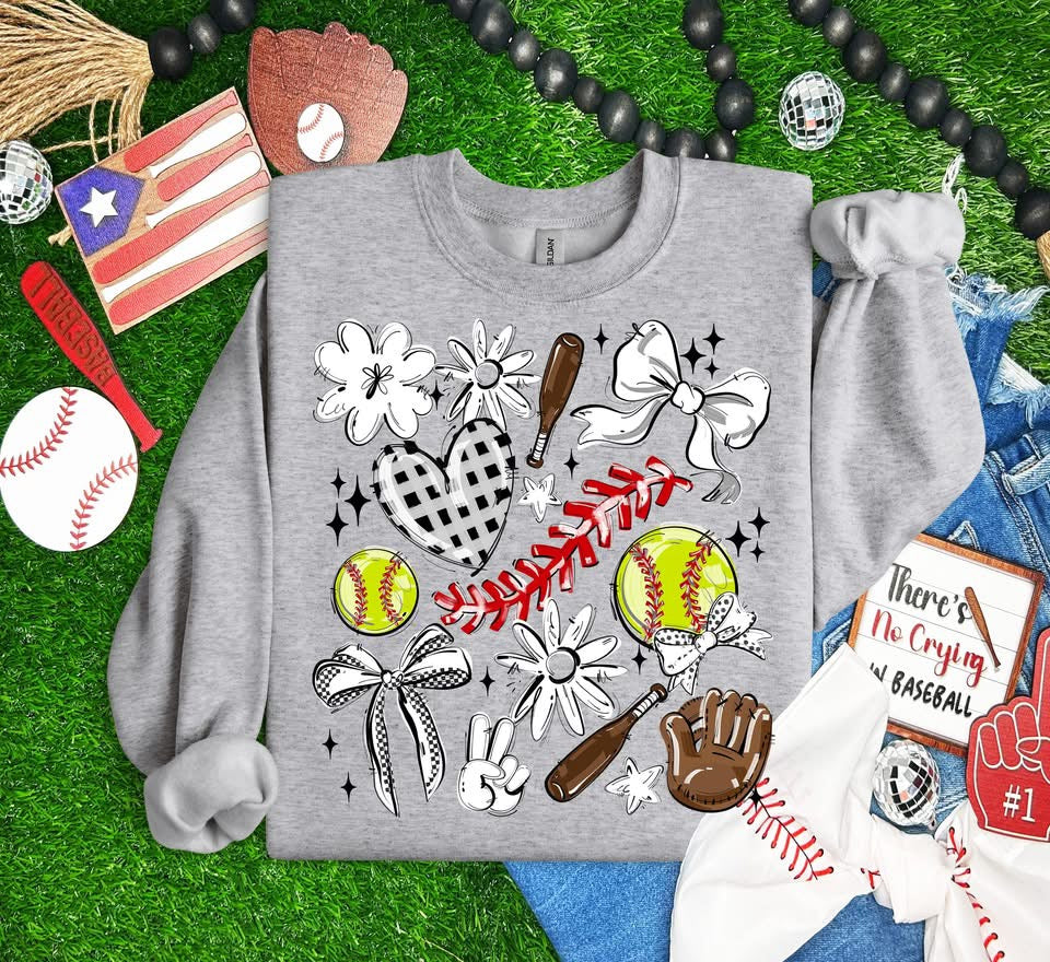 Team Color Softball Collage DTF Transfer Design