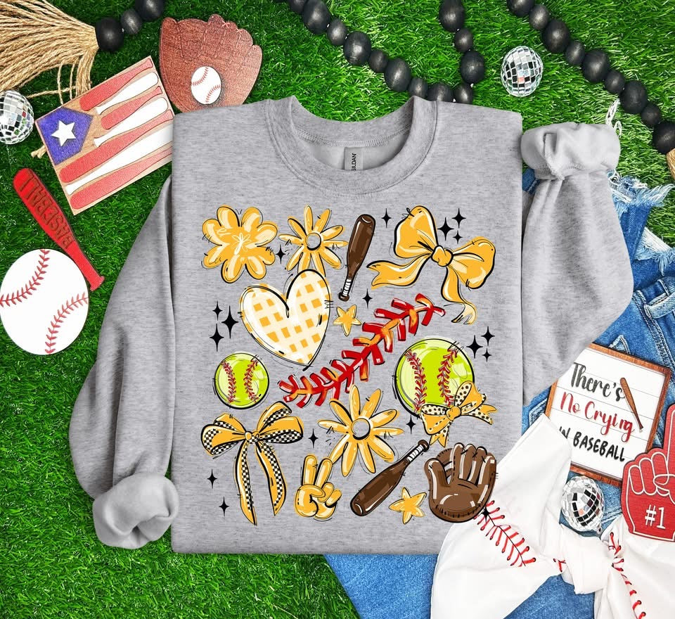 Team Color Softball Collage DTF Transfer Design