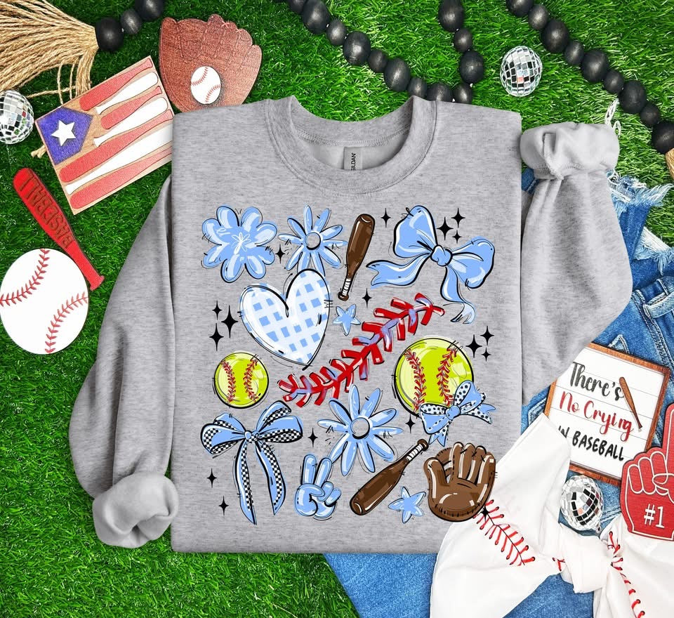 Team Color Softball Collage DTF Transfer Design