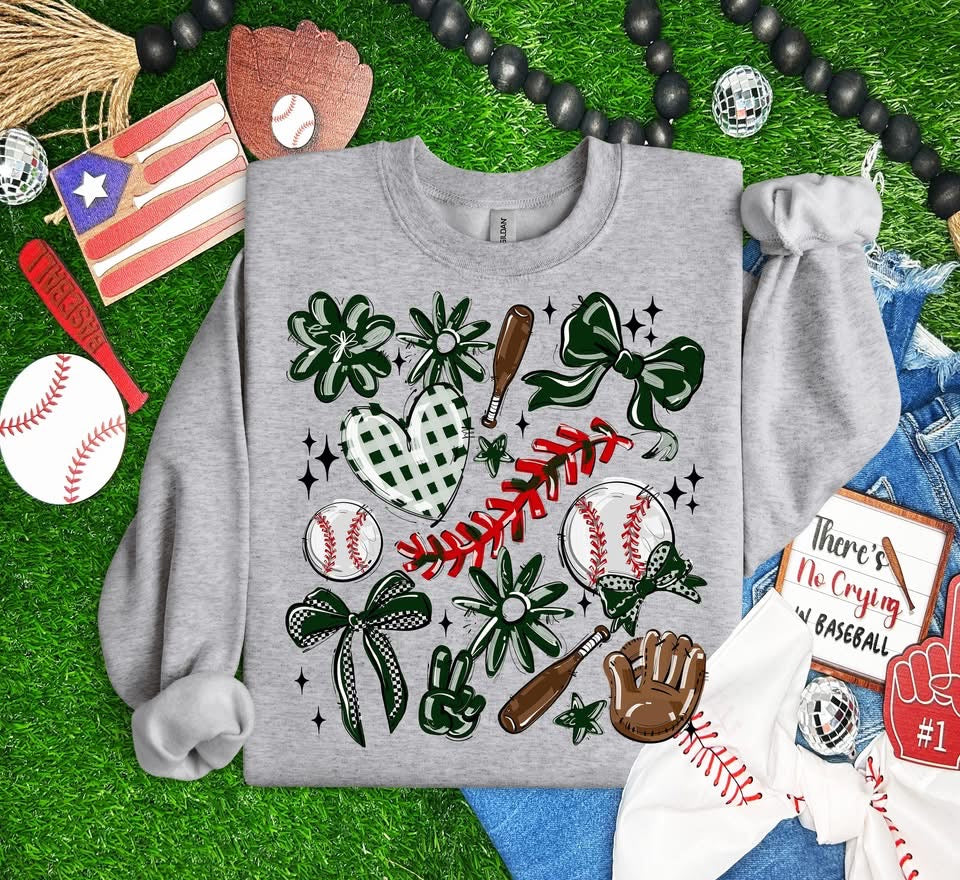 Team Color Baseball Collage DTF Transfer Design