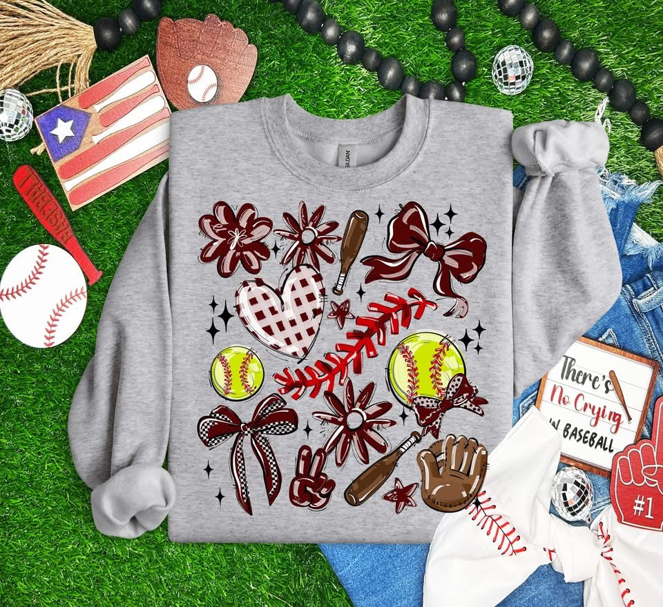 Team Color Softball Collage DTF Transfer Design
