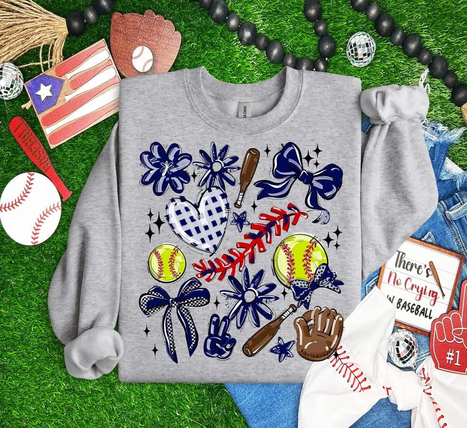 Team Color Softball Collage DTF Transfer Design