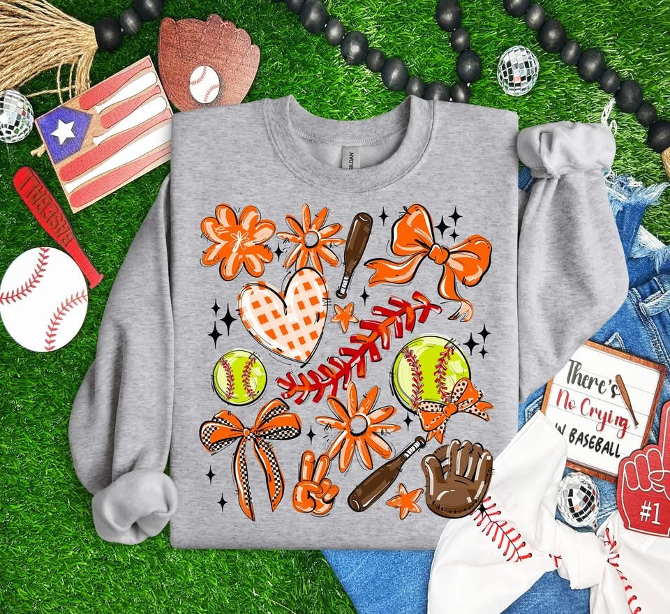 Team Color Softball Collage DTF Transfer Design