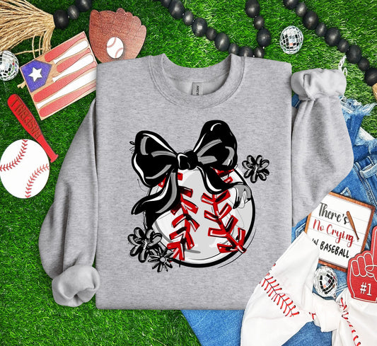 Play Ball Baseball Team Color Bow DTF Transfer Design