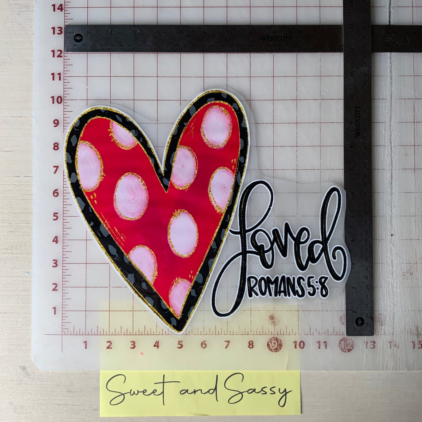 Loved Romans 5:8 DTF Transfer Design