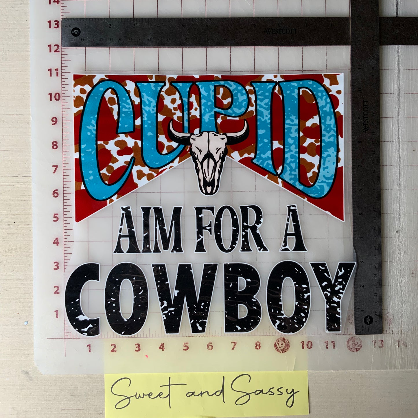 CUPID Aim for a Cowboy DTF Transfer Design