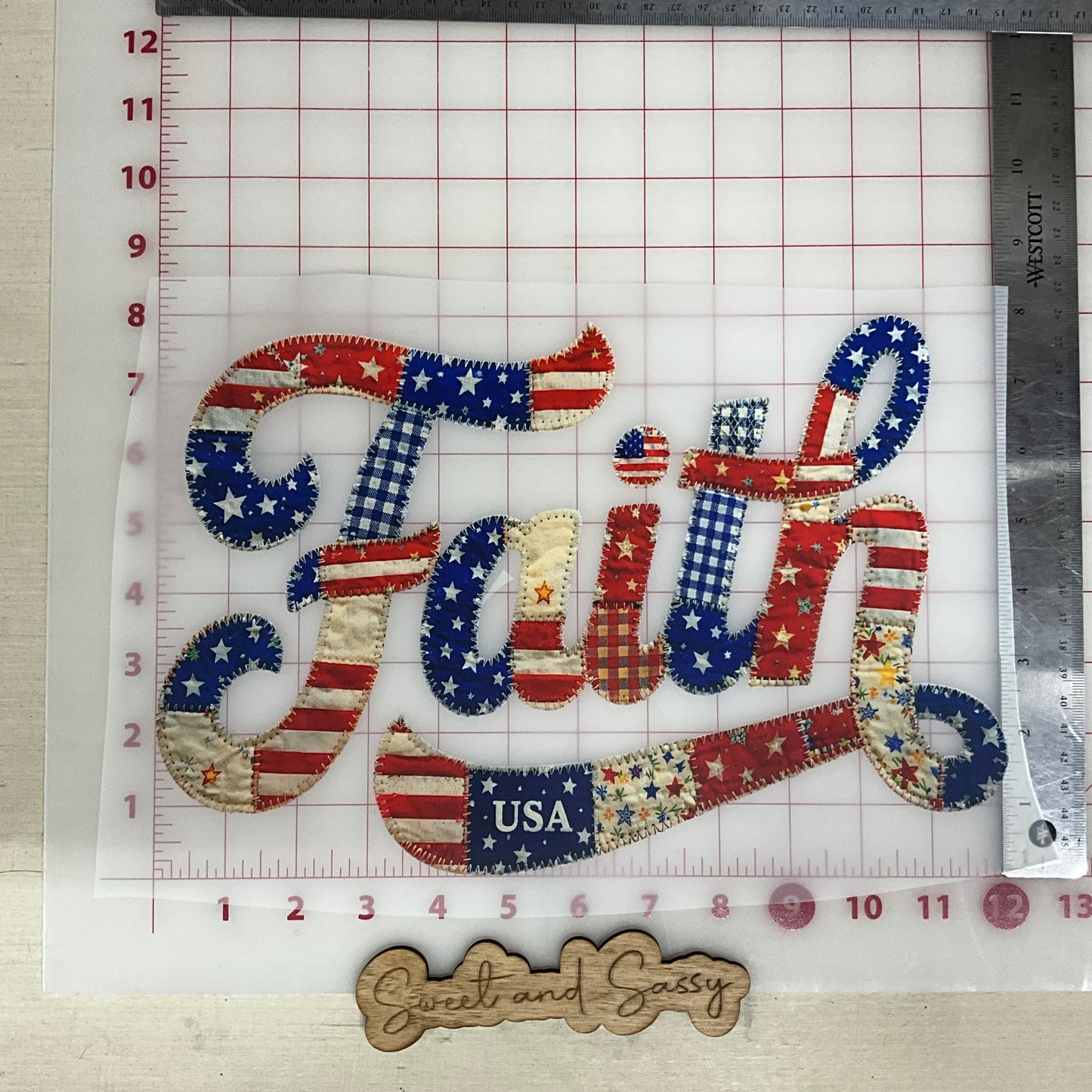 Faith Quilt Patchwork DTF Transfer Design