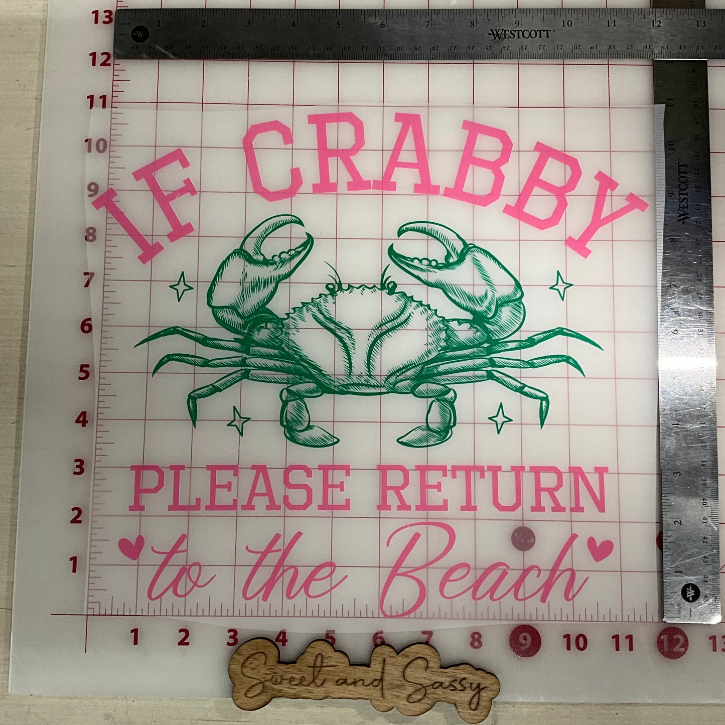 If Crabby return to Beach DTF Transfer Design