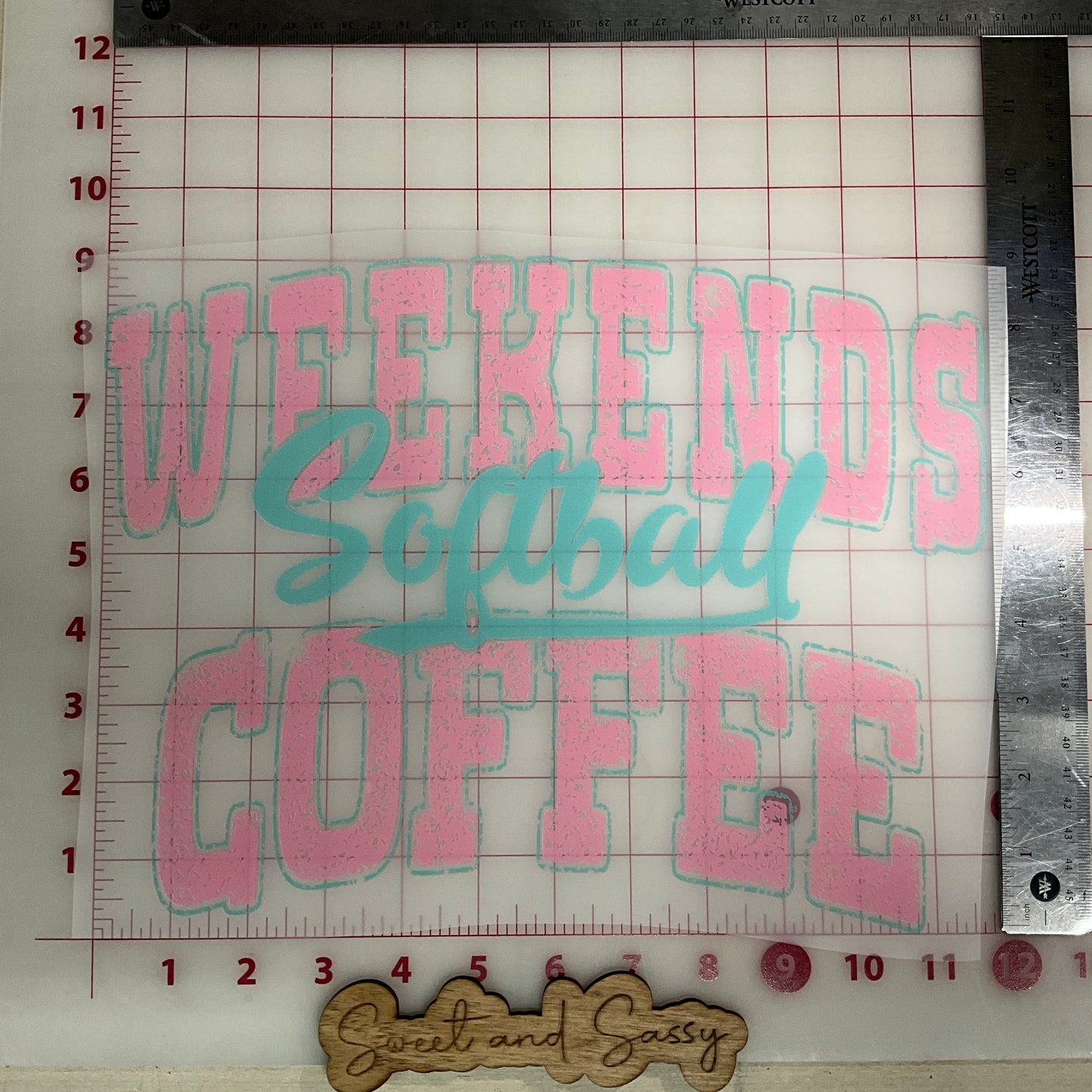 Weekends Coffee Softball DTF Transfer Design