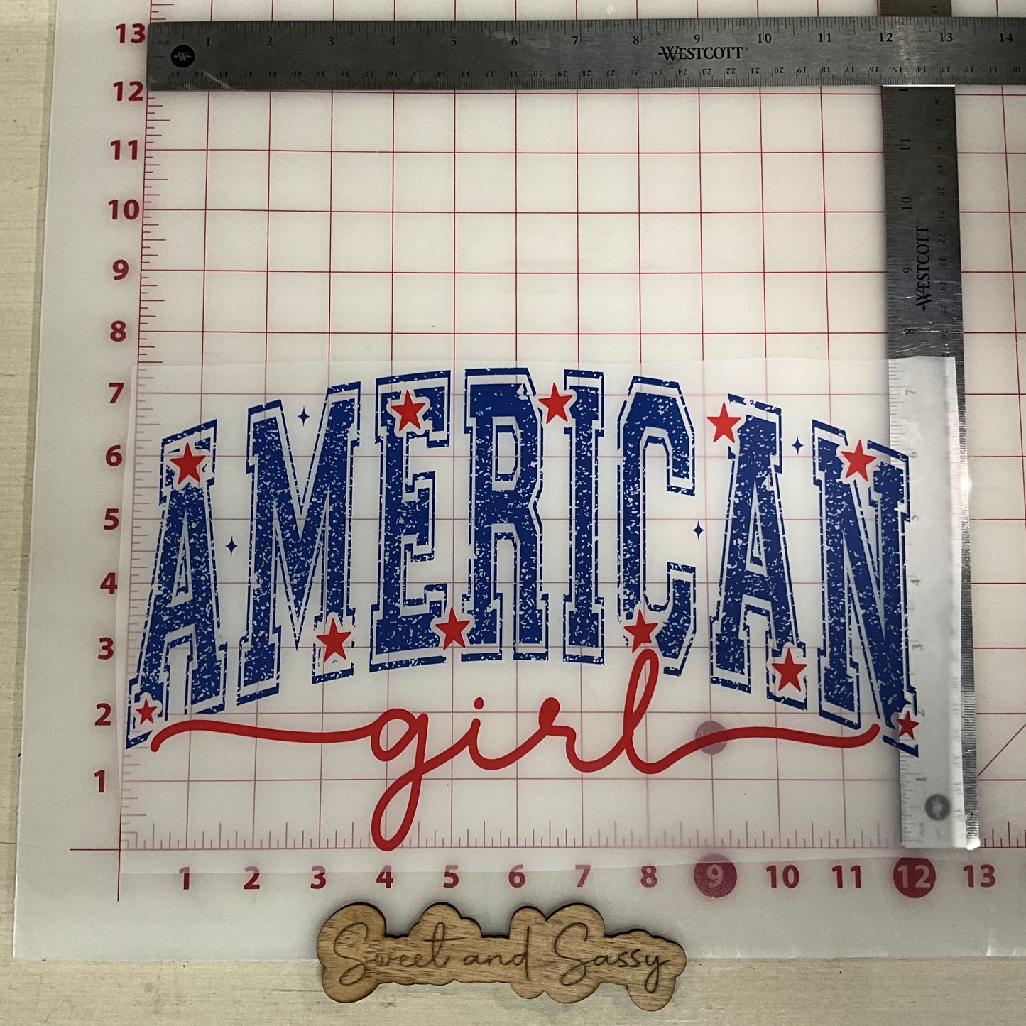 American Girl 4th of July DTF Transfer Design