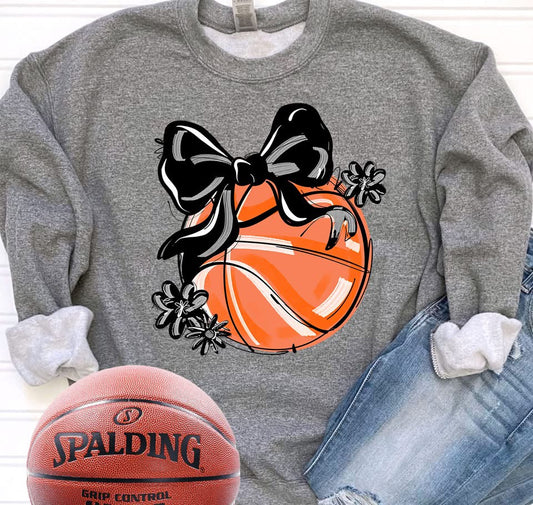Play Ball Bow Basketball DTF Transfer Design