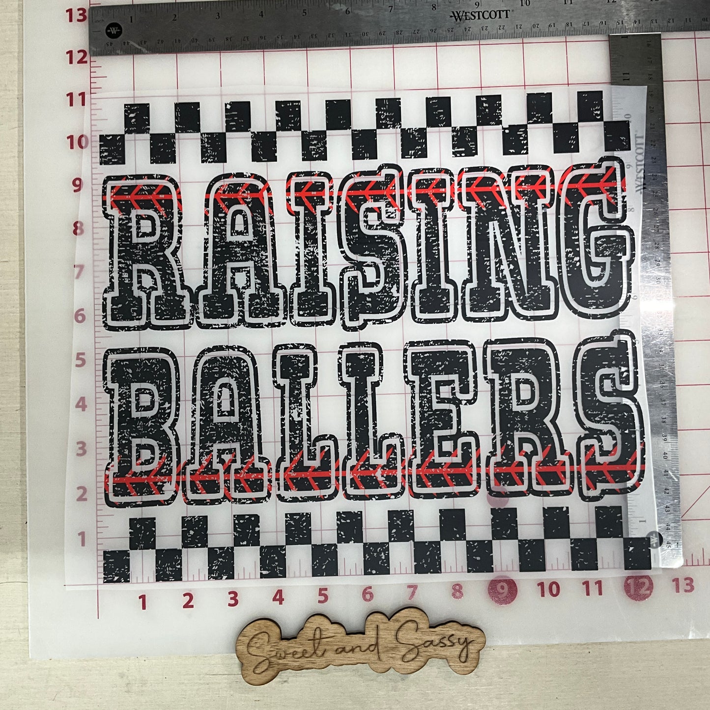 Raising Ballers stacked DTF Transfer Design