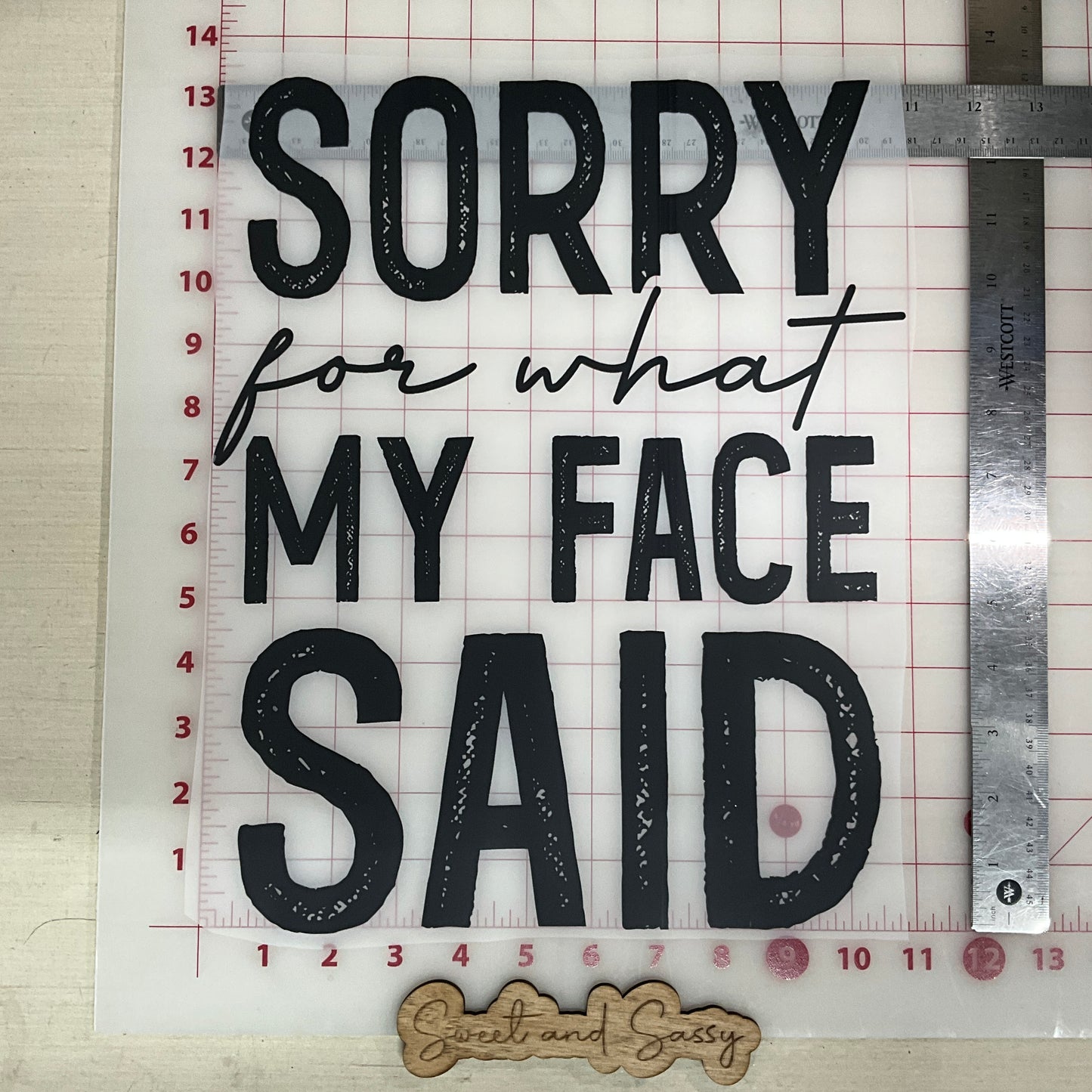 Sorry for what my face said DTF Transfer Design