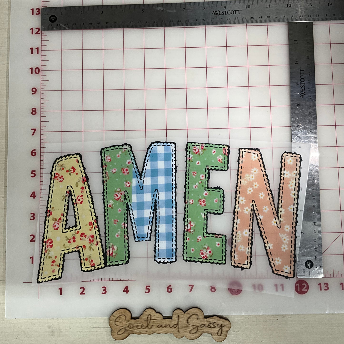 Amen patchwork DTF Transfer Design