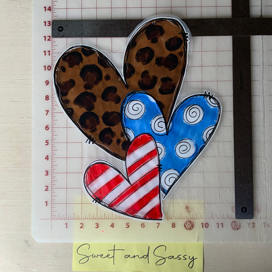 patriotic hearts DTF Transfer Design