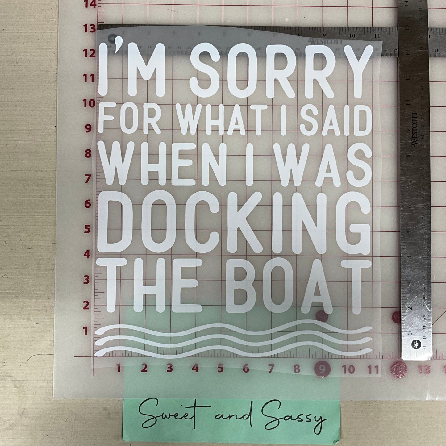 I'm sorry for what i said when i was docking the boat DTF Transfer Design