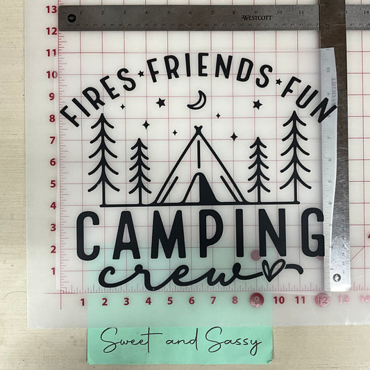 Fires Friends Fun camping crew DTF Transfer Design