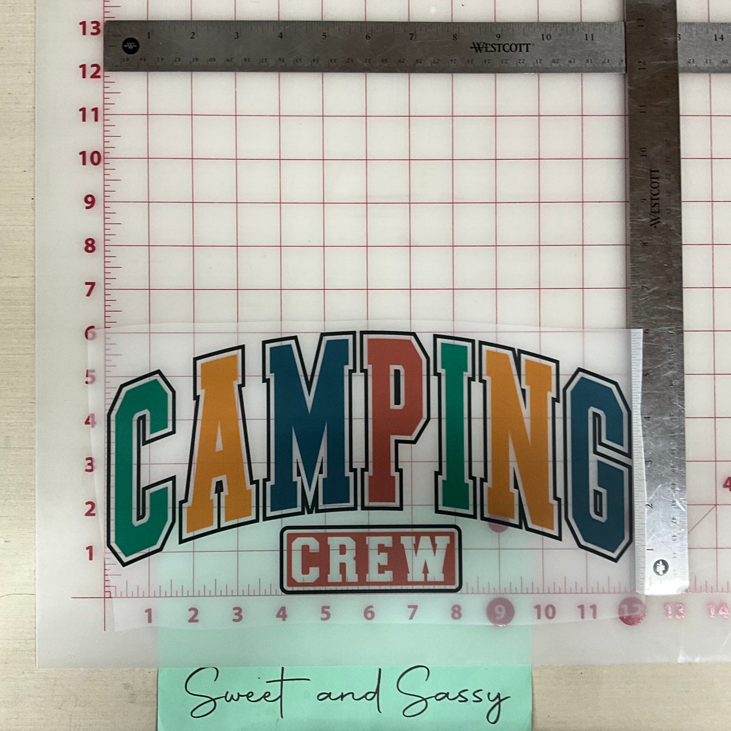 Camping Crew colorful DTF Transfer Design