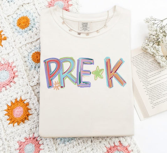 TILTED PRE K  GRADE DTF Transfer Design