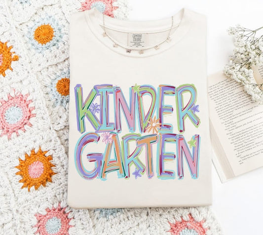 TILTED KINDERGARTEN GRADE DTF Transfer Design