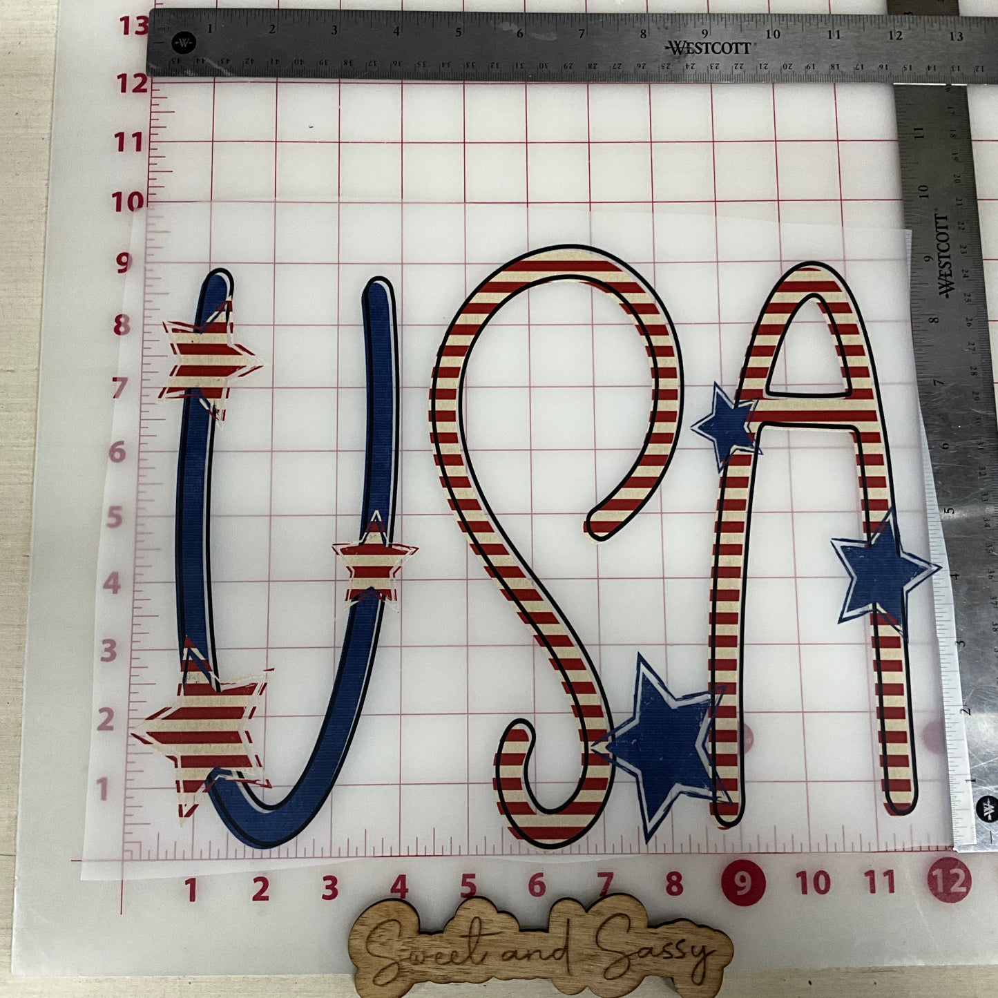 Vintage USA stars and stripes DTF Transfer Design