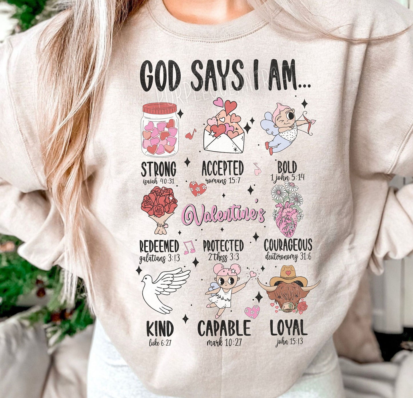 God says I am... Valentine's DTF Transfer Design