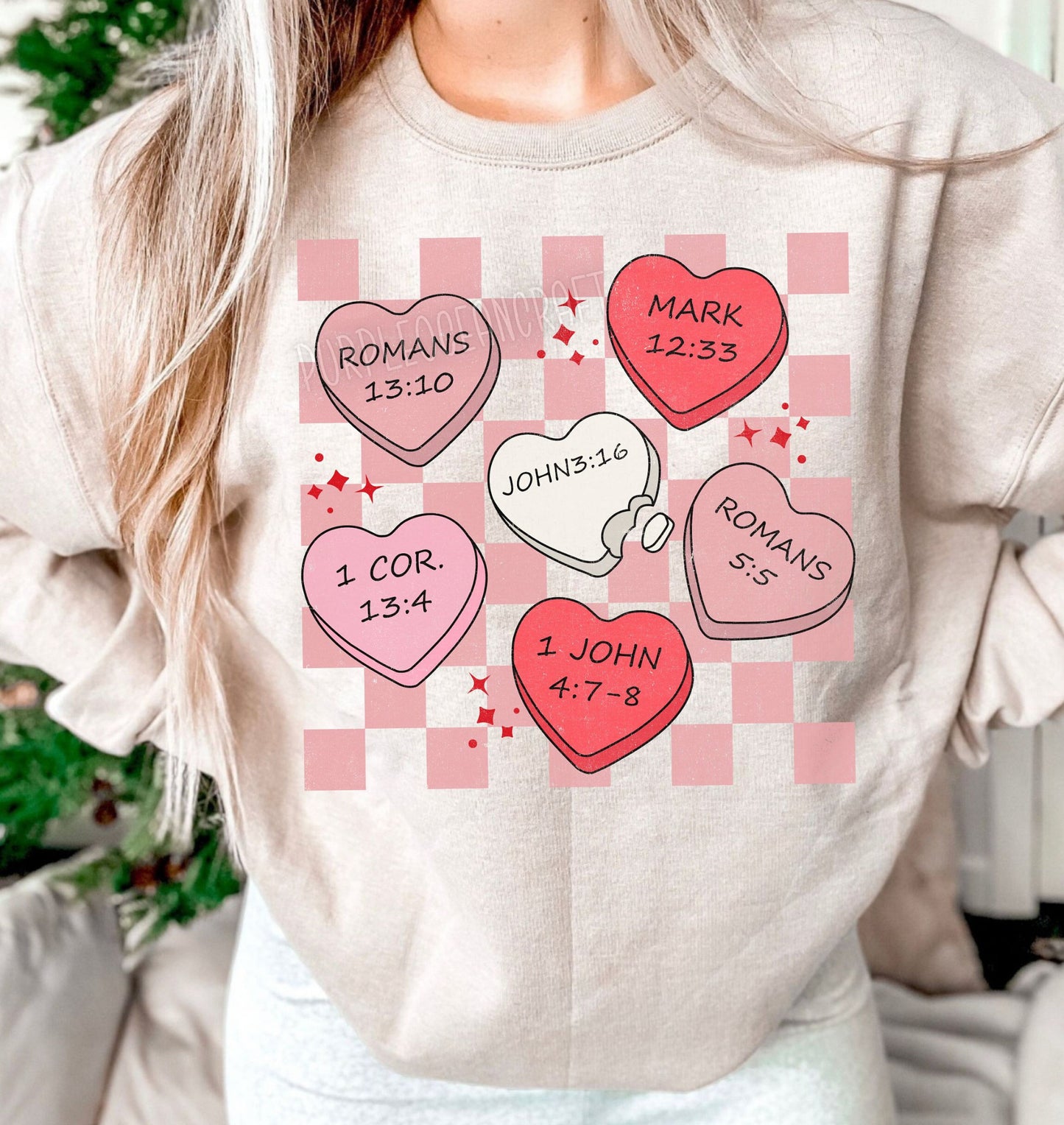 Bible Verse Candy Hearts DTF Transfer Designs