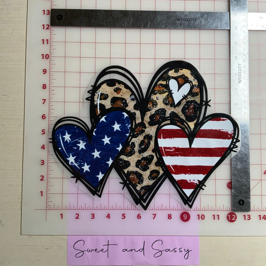 HEARTS STARS AND STRIPS CHEETAH DTF Transfer Design