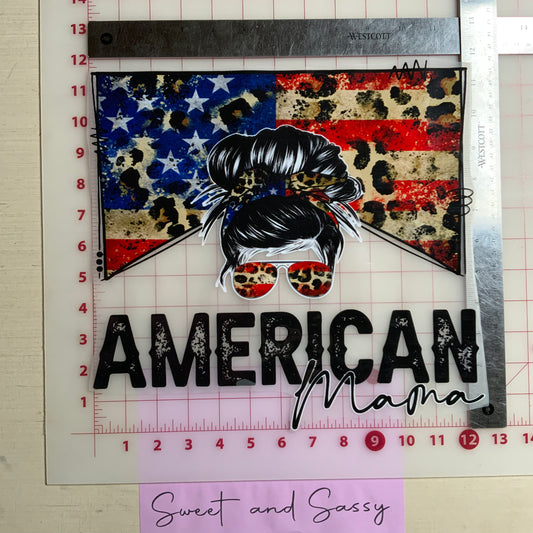 AMERICA MAMA  SUNGLASSES GIRL DTF Transfer Design (Copy)