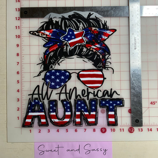 ALL AMERICA AUNT DTF Transfer Design