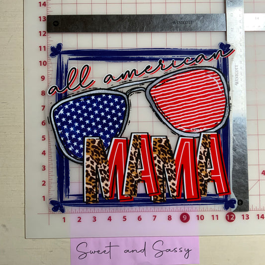 ALL AMERICA MAMA SUNGLASSES  DTF Transfer Design