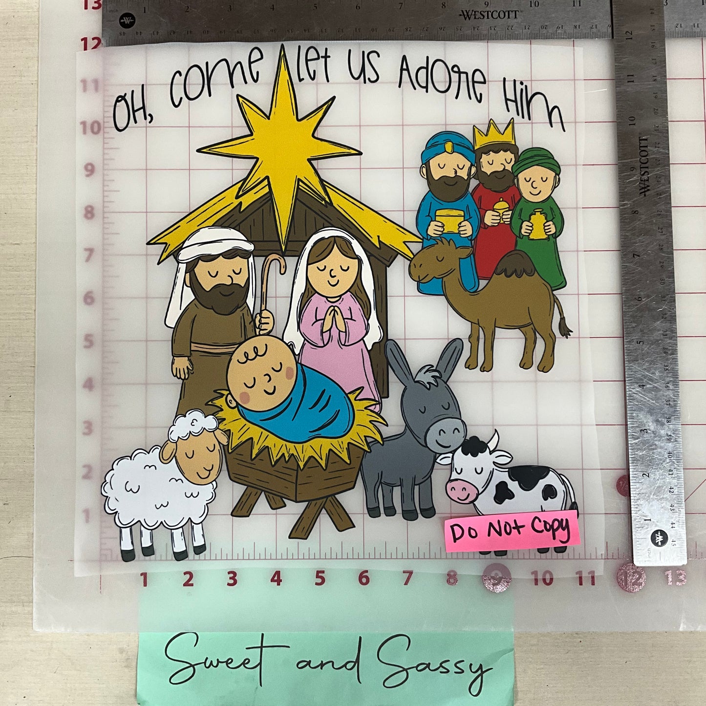 OH COME LET US ADORE HIM Jesus baby DTF Transfer Design