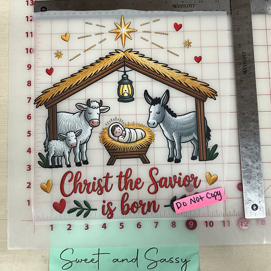 Christ the savior is born embroider Transfer Design