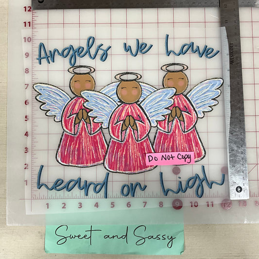 ANGELS WE HAVE HEARD ON HIGH (1) DTF Transfer Design