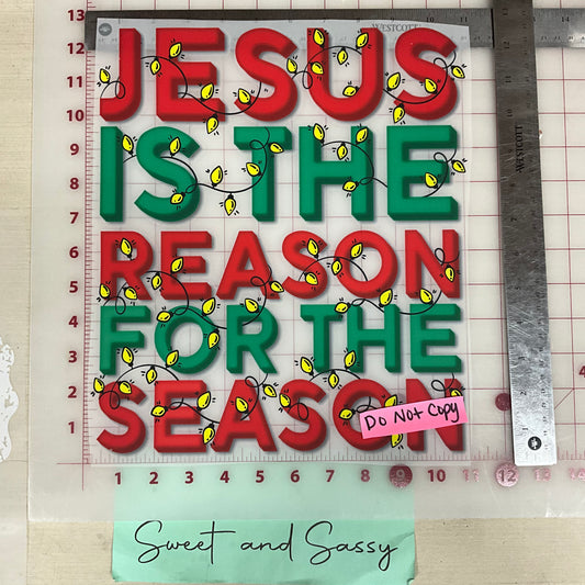 Jesus is the reason string yellow lights DTF Transfer Design