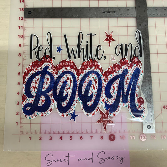 RED WHITE AND BOOM DTF Transfer Design
