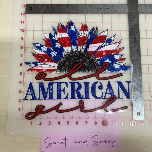 SUNFLOWER ALL AMERICAN GIRL DTF Transfer Design