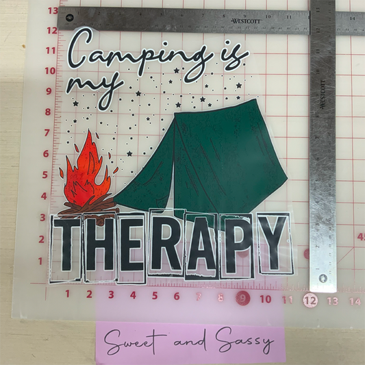 Camping is my Therapy DTF Transfer Design