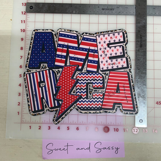 AMERICA STACKED BOLT DTF Transfer Design