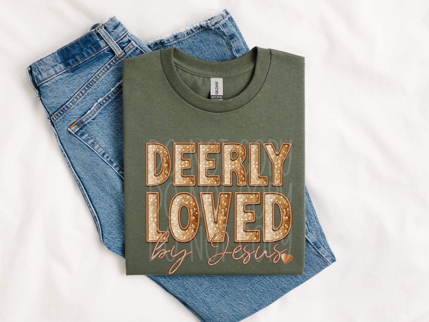 Deerly Loved by Jesus DTF Transfer Design