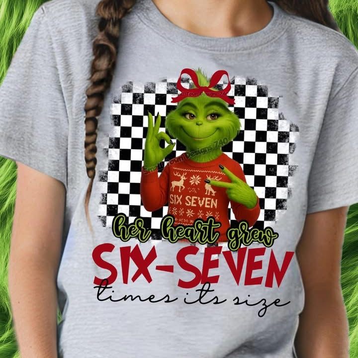 Six seven grinch girl 6 7 DTF Transfer Design
