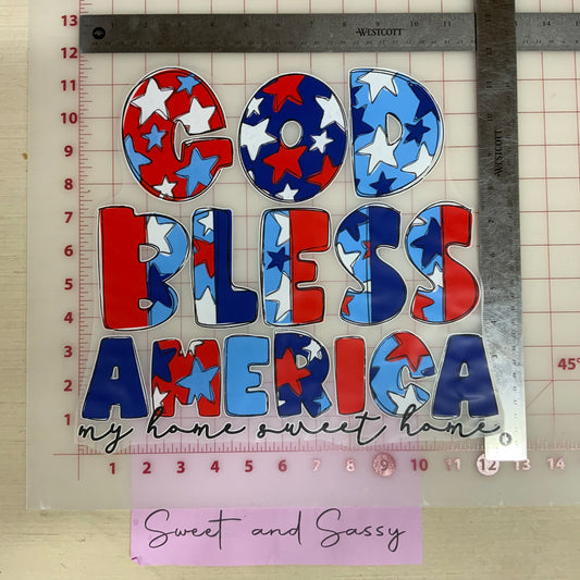DOG BLESS AMERICA MY HOME SWEET HOME DTF Transfer Design