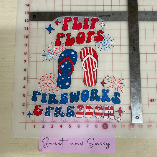 FLIP FLOP FIREWORKS AND FREEDOM  DTF Transfer Design